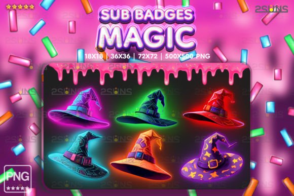 Download 6 Magic Sub Badges Witch Hat Twitch - Twitch Collection