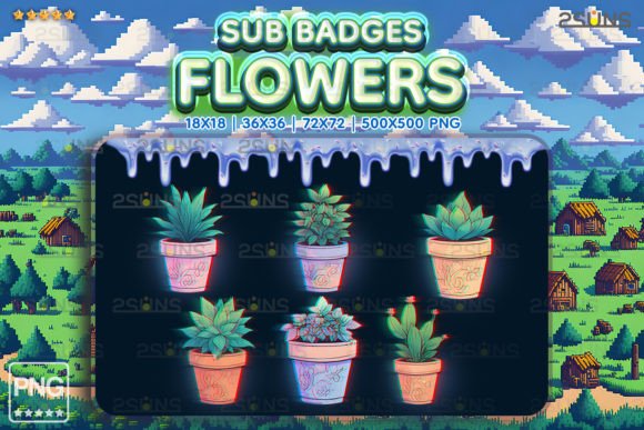 Download Flower Pot Sub Badges Plant Twitch Farm - Twitch Collection