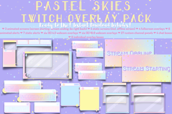 Download Pastel Skies Twitch Stream Package - Premium Resources