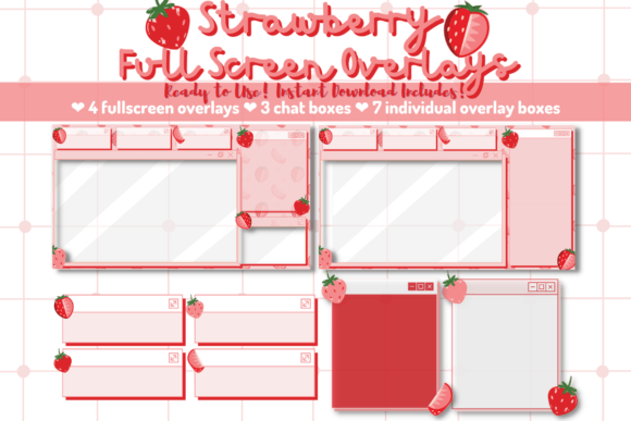 Download Strawberry Twitch Full Screen Overlay - Premium Resources