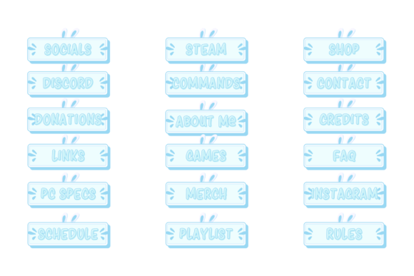 Download Twitch Panels Cute Bunny Overlays - Twitch Collection